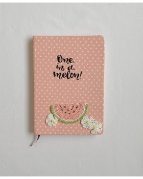 Diary with Crochet Embellished Watermelon and Flowers